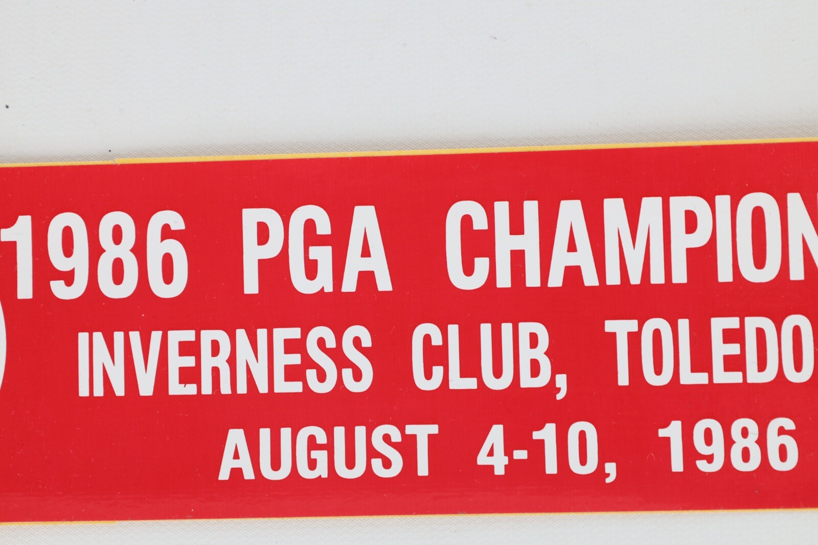 Deadstock Vtg 80s 1986 PGA Championship Inverness Club Toledo OH Bumper Sticker