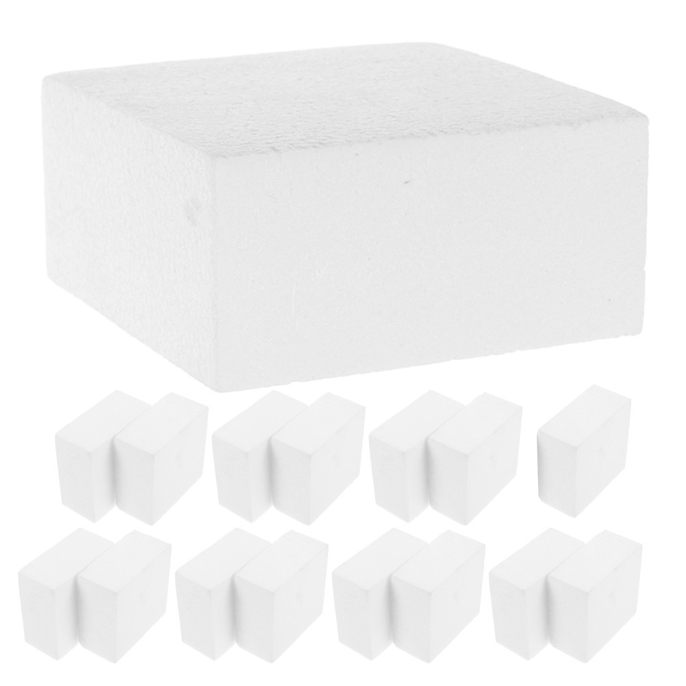 16 Pcs Foam Square Bricks for Crafting Polystyrene Boards Crafts Blocks Display