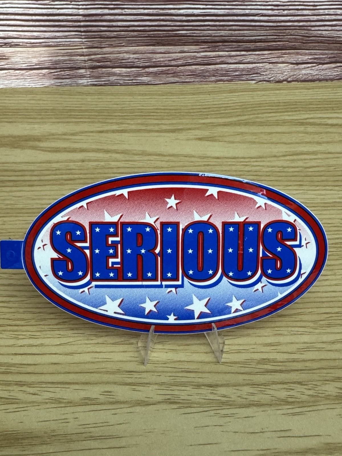Serious Red/white/blue Decal Vintage Promo