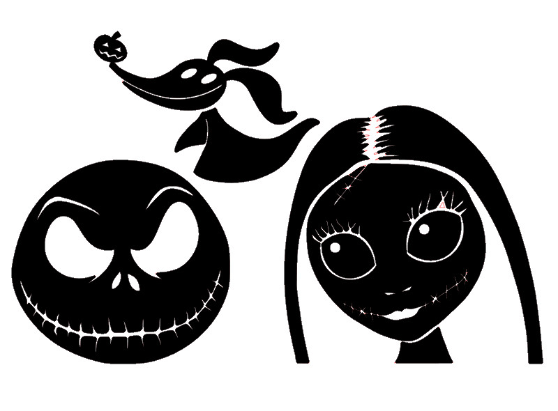 JACK SKELLINGTON FAMILY, SALLY, ZERO DOG GHOST, Decal Sticker for Car, Laptop