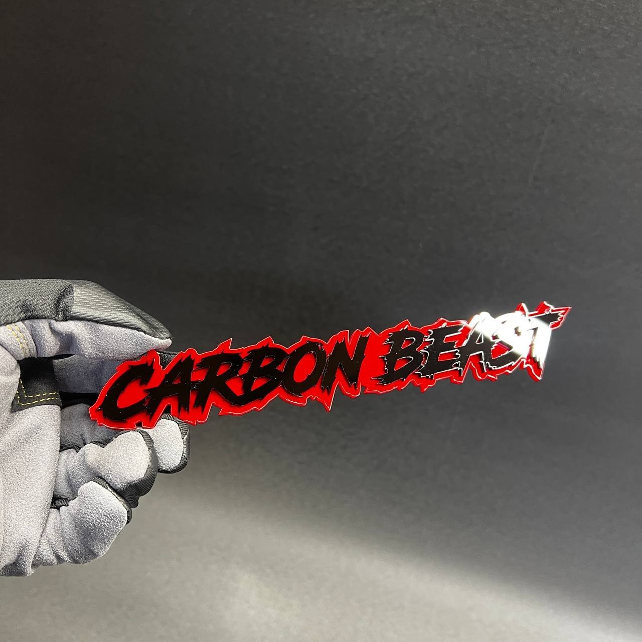 1PC CARBON BEAST Custom 3D Text Car Badge Fender Emblem Tailgate Toolbox Decal