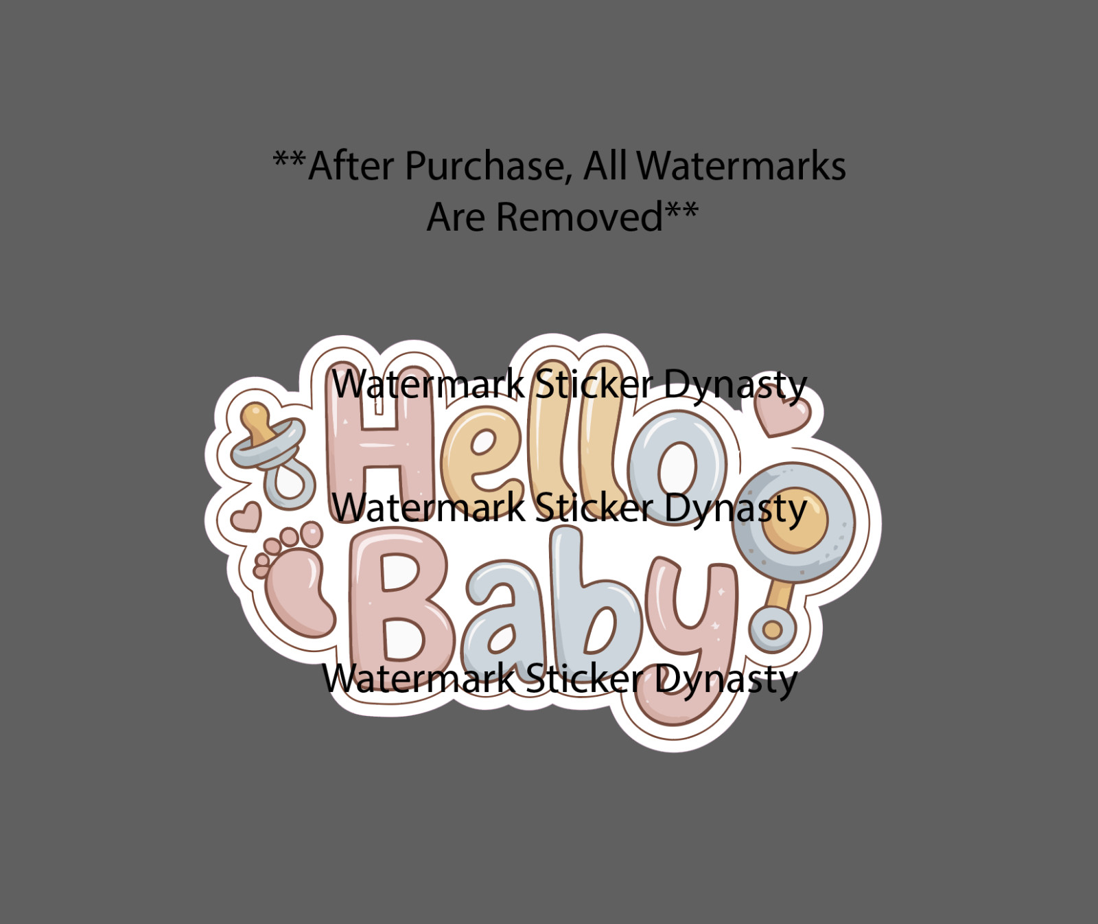 Hello Baby Sticker Waterproof Decal Newborn Child Pacifier Foot Cute Gift NEW