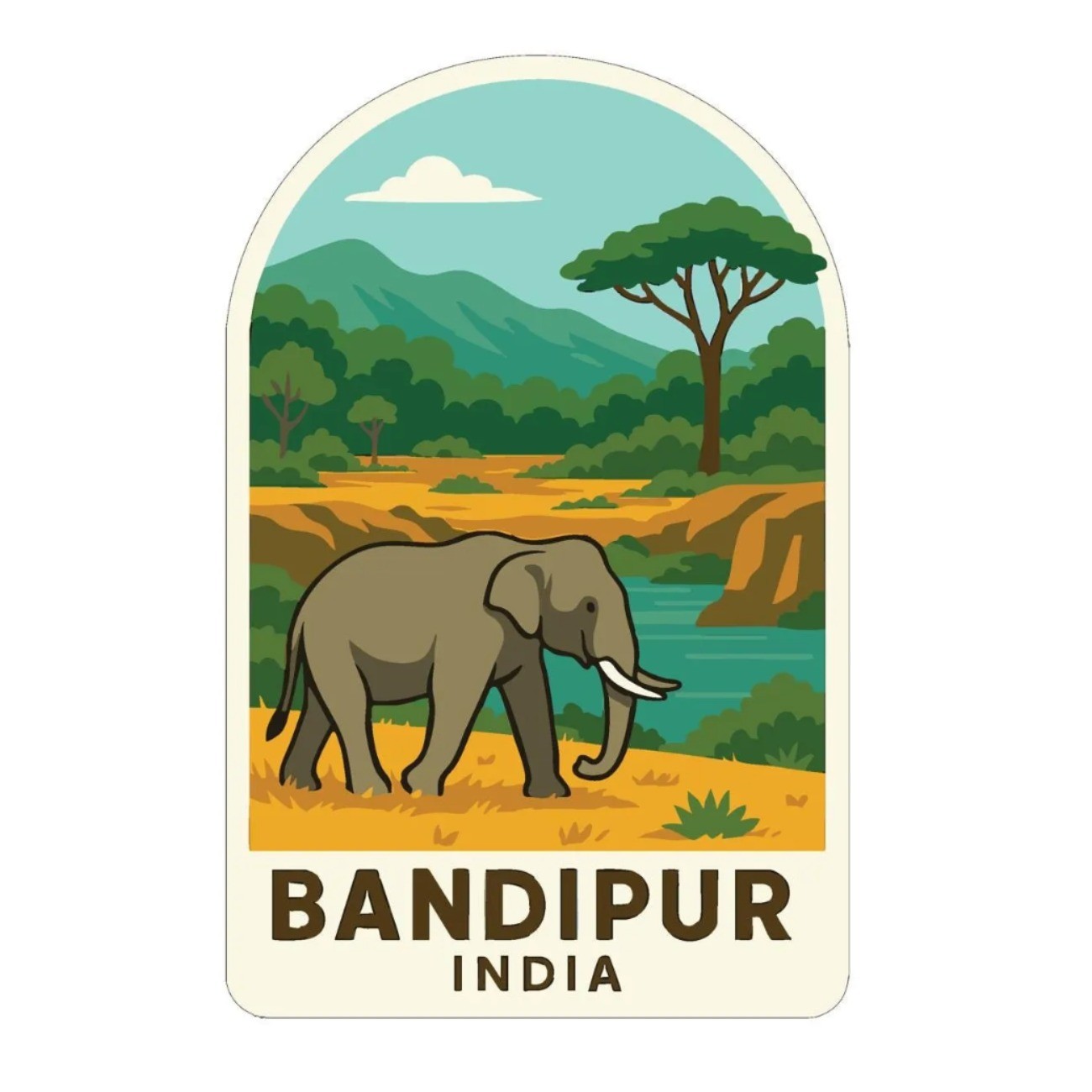 Bandipur India Iron On Heat Transfer Vinyl HTV Die-Cut World National Parks