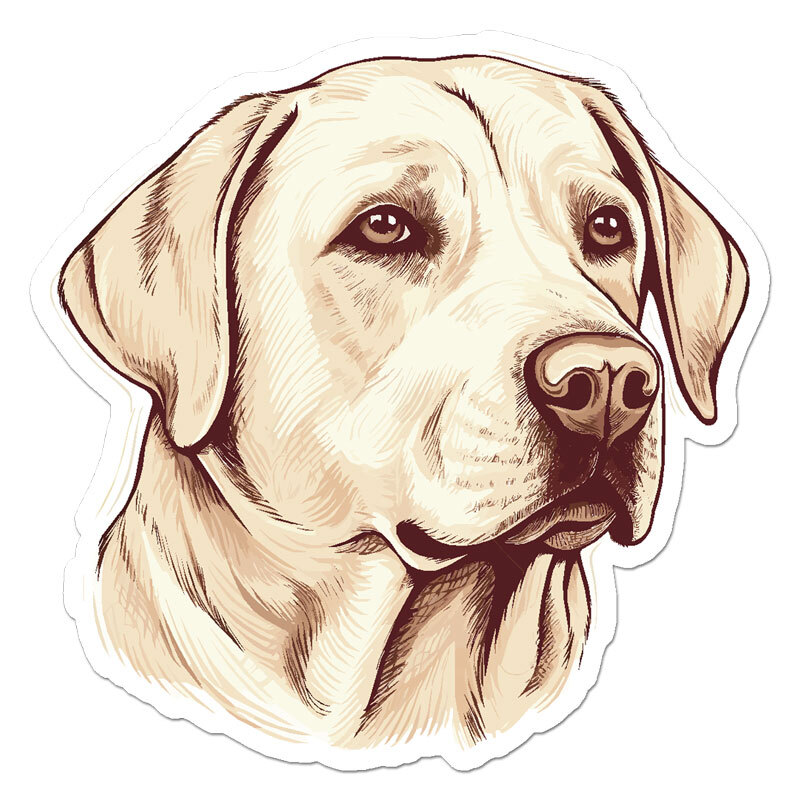Yellow Lab, Vinyl Decal Sticker, Indoor Outdoor, 3 Sizes, #11256