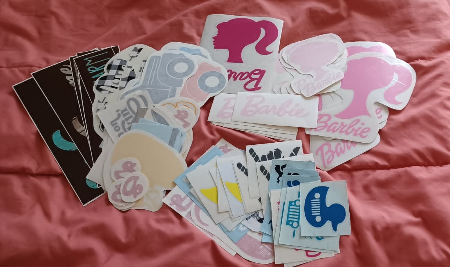 Vinyl Decals Assorted Mixed Lot Various Sizes and Themes 341 pieces
