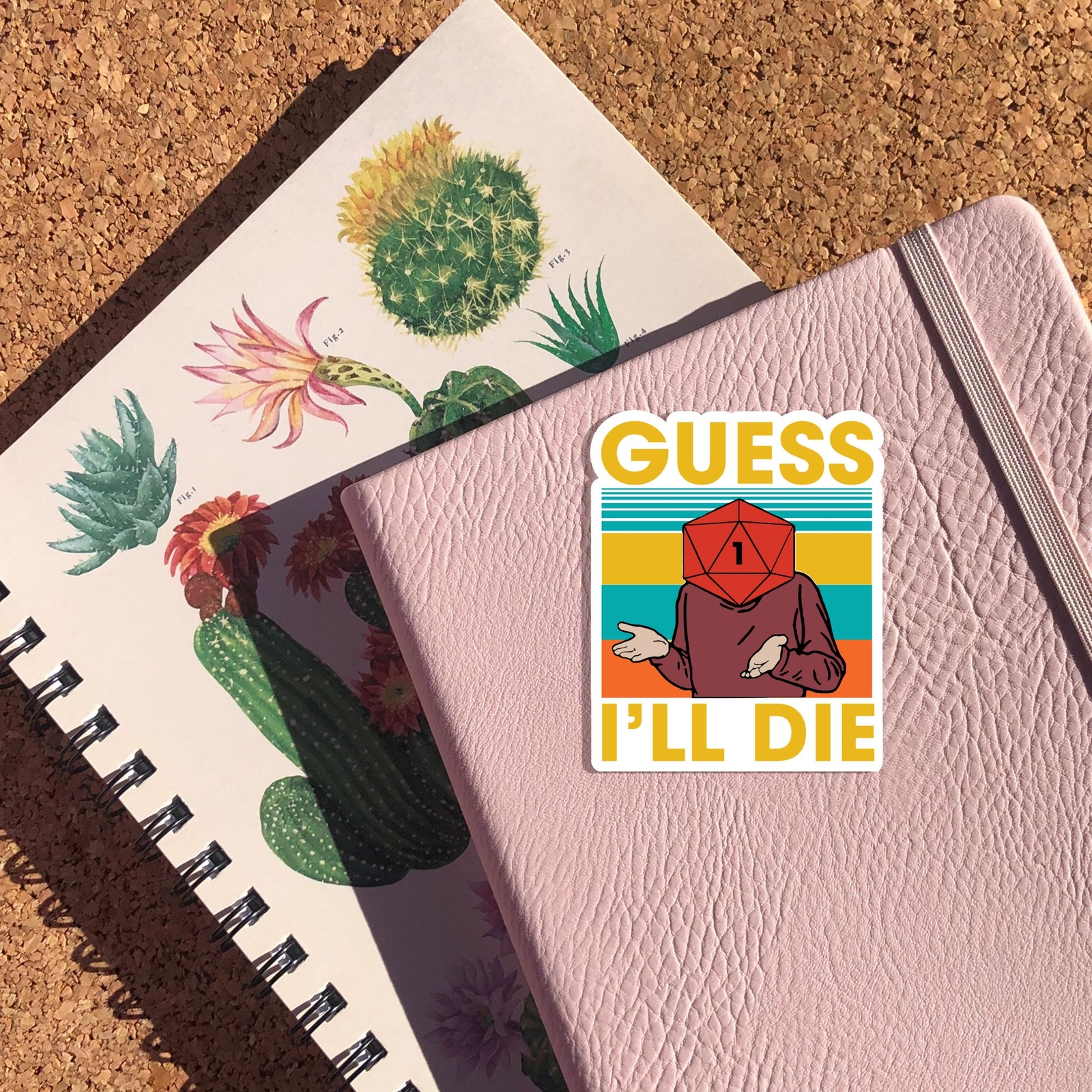 Guess I Will Die Vintage Sticker, DnD Gaming Sticker, Dungeons And Dragons