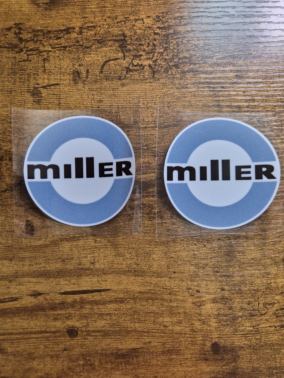 2pc. MILLER WELDER 1980 High Quality UVDTF Raised Decal Waterproof USA Not Vinyl
