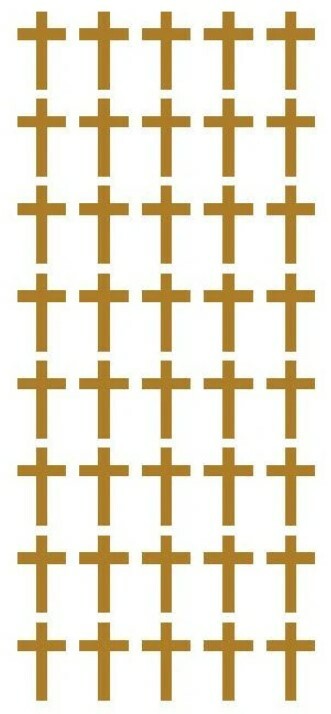 1" Gold Religious Cross Stickers Envelope Seals Church School arts Crafts