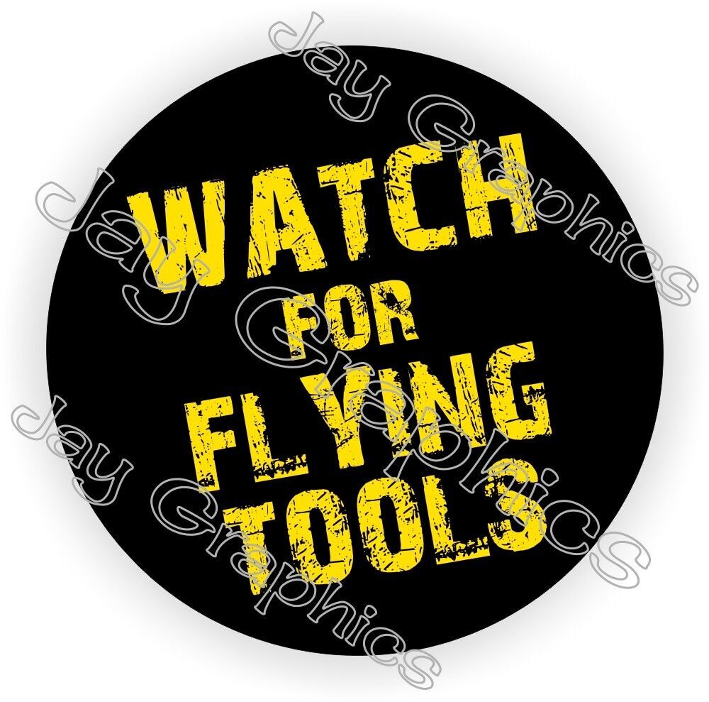 Funny Flying Tools Hard Hat Sticker Decal