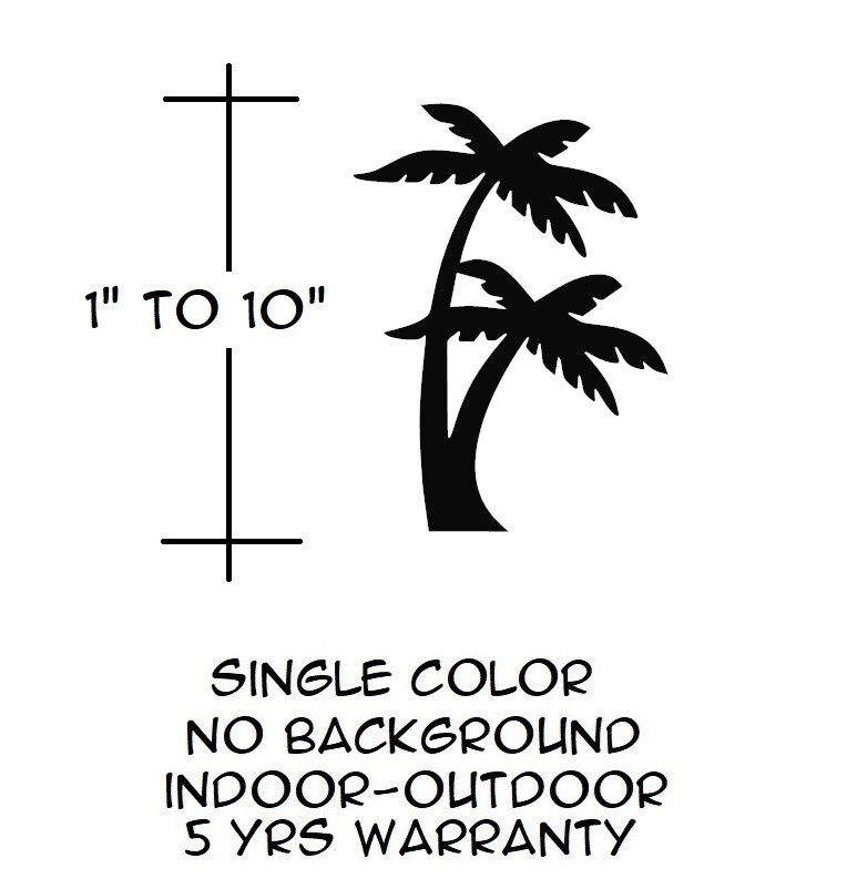 Palm Tree Sticker Vinyl Decal Tropical Island Beach Ocean Wall Car Window