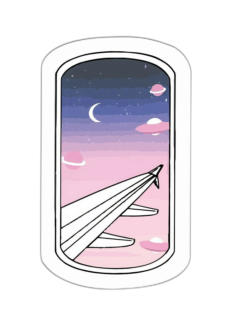 Galaxy Airplane Window Sticker Decal