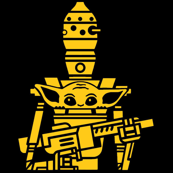 GROGU IG 12 ARMOR, BABY YODA, MANDALORIAN, Decal Stickers for Cars, Laptops.