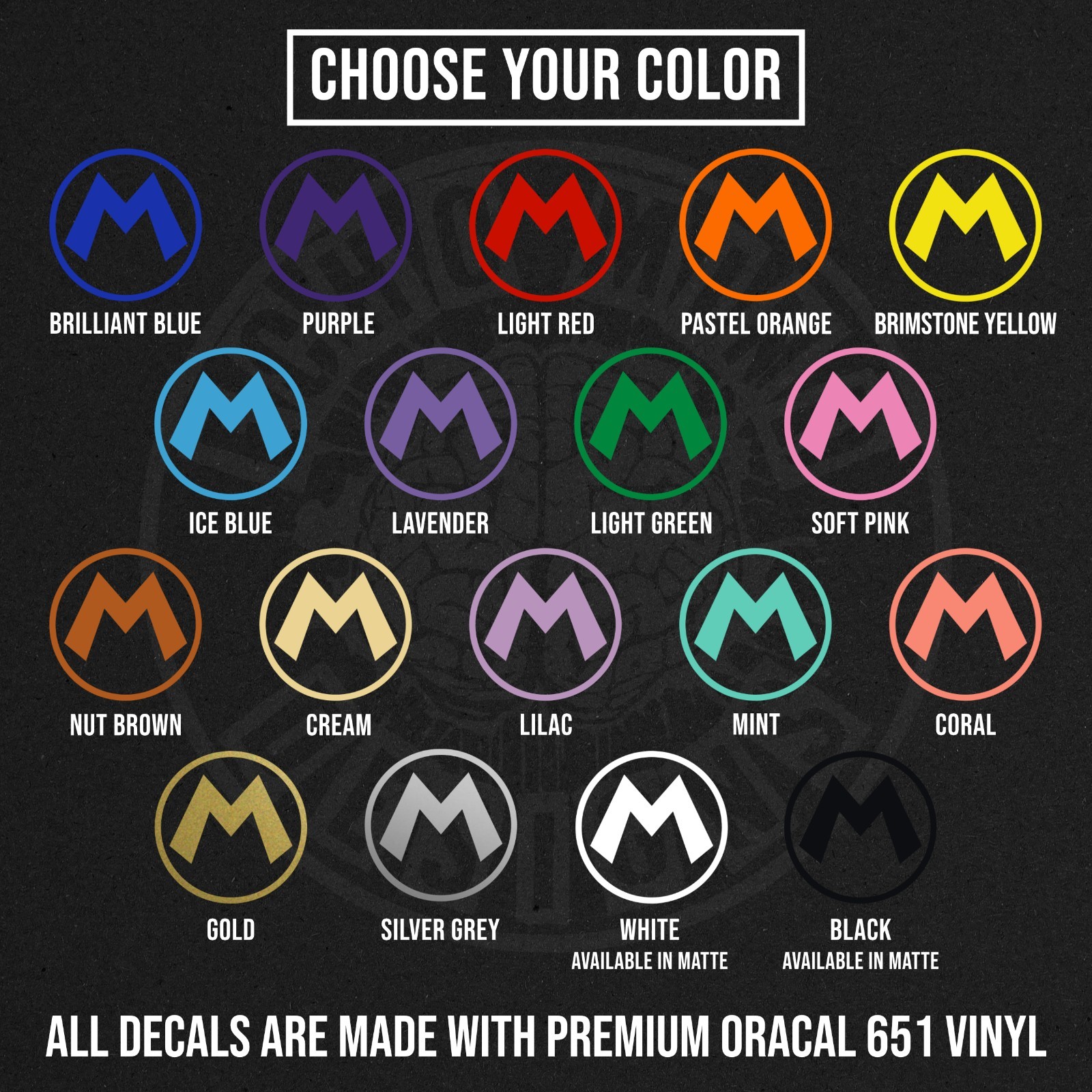 Super Mario Bros M Hat Logo Die Cut Vinyl Decal Sticker Car Window Laptop