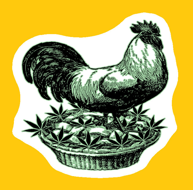 Weatherproof Chicken Pot Pie Weed Stickers Vinyl Decal Added Layer UV Safe Humor