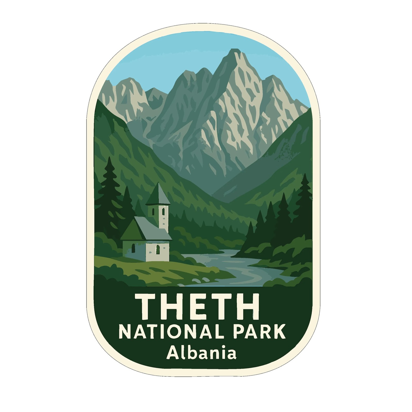 Theth Albania National Park Sticker Decal Vinyl Die-Cut World National Parks