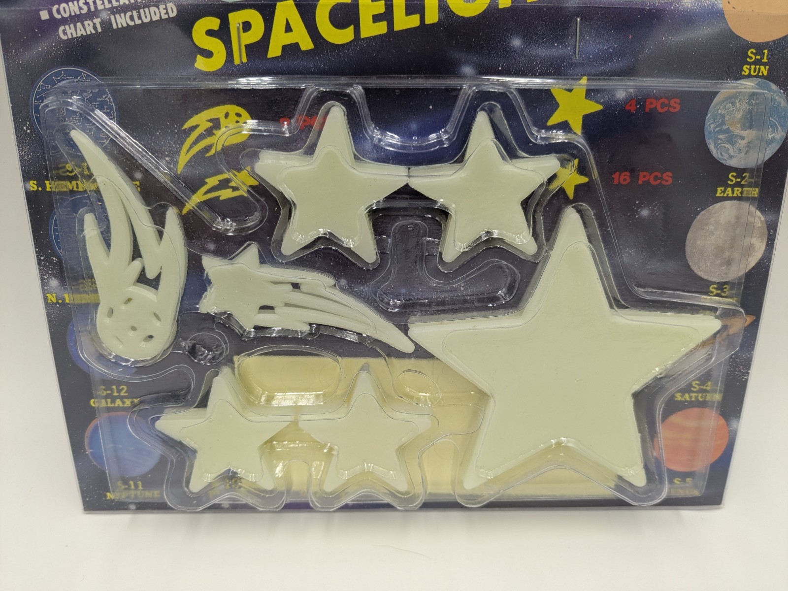 Stars Spacelights Glow In The Dark set! "Star Glow Night Sky", 1994 Vintage NIP!