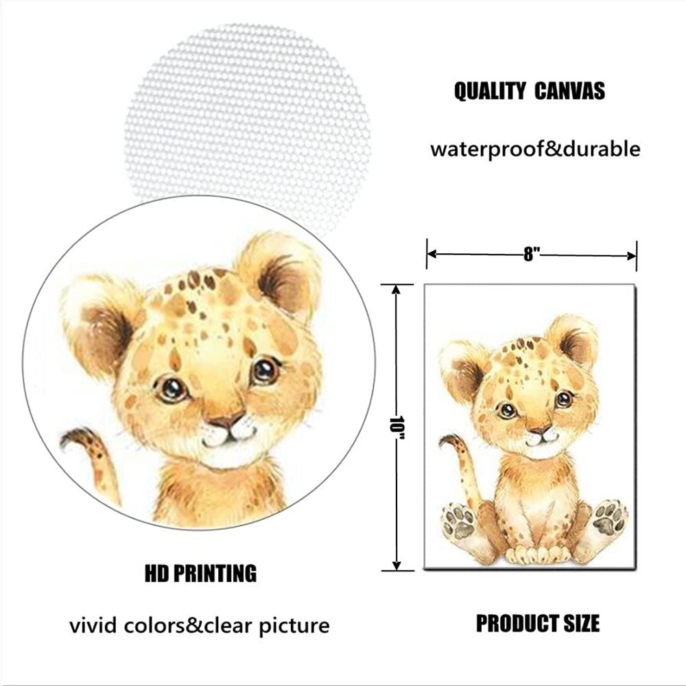 Baby Watercolor Animals Wall Art Prints Set of 4 (8×10),Tiger Elephant Zebra …