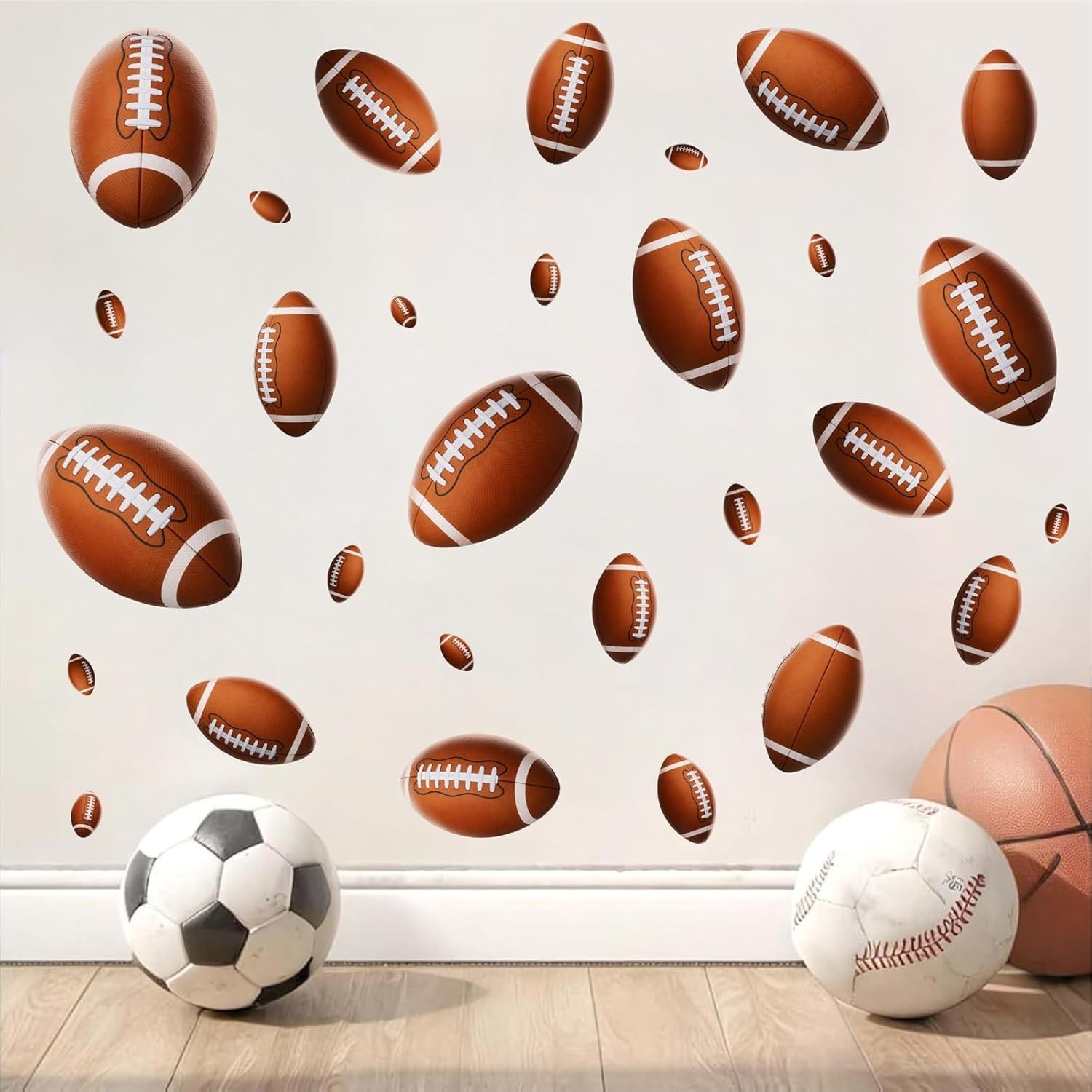 Peel and Stick Football Wall Decals for Kids' Rooms – Removable & Waterproof