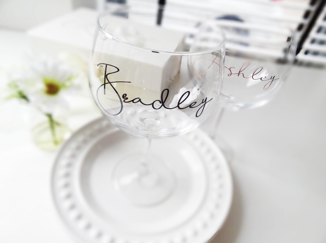 Handwritten Calligraphy Names Vinyl or Adhesive Foil Decals