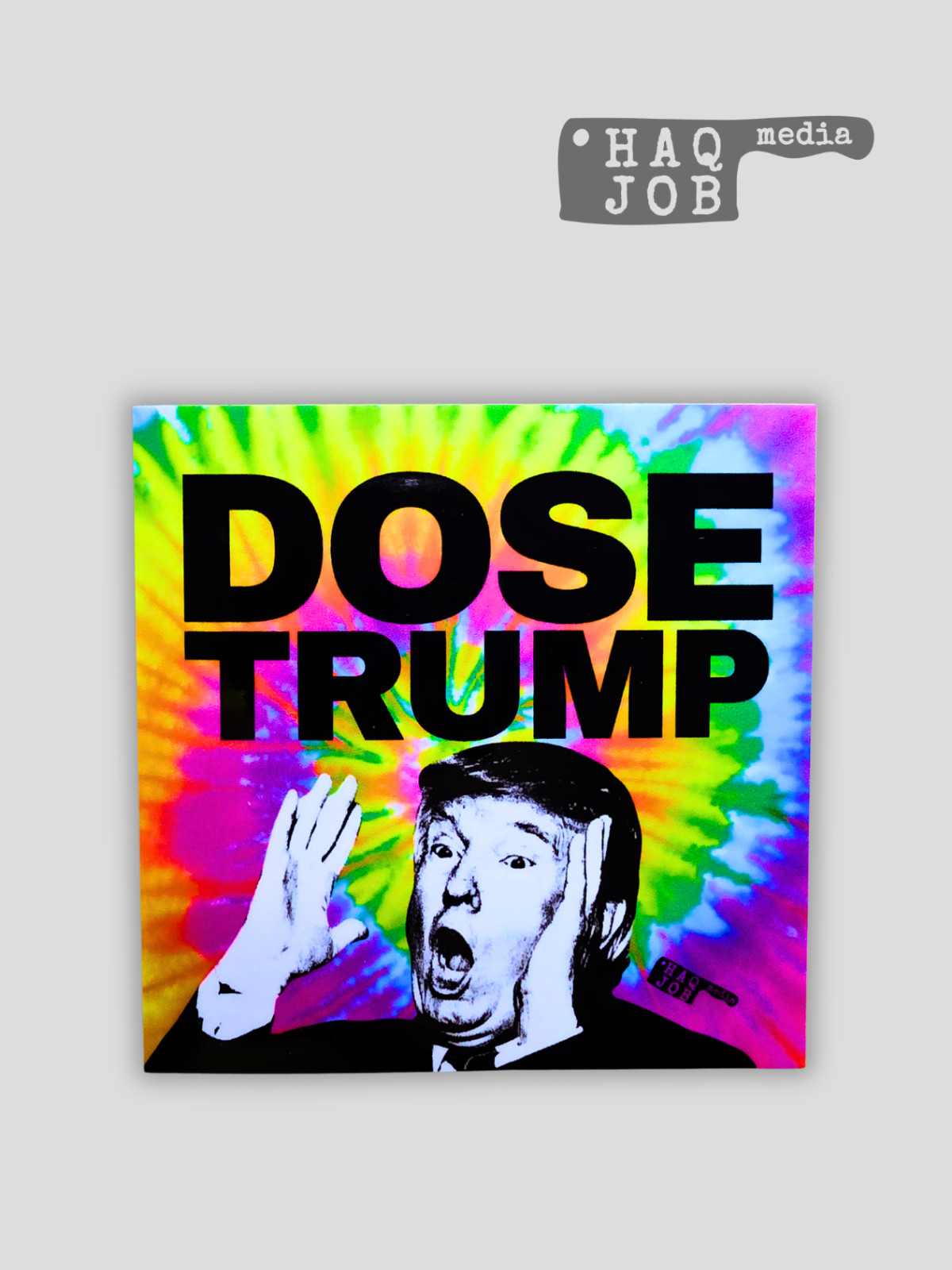 Psychedelic Tie Dye Dose Trump Sticker 3.5" by 3.5"