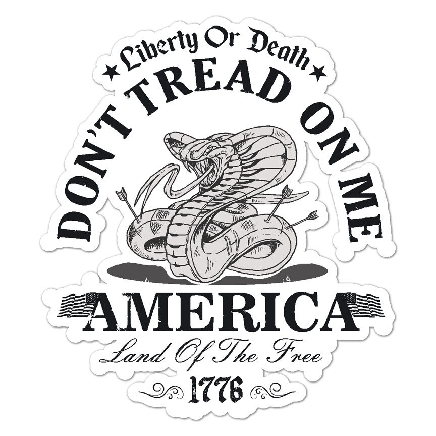 Don't Tread On Me, Vinyl Decal Sticker, Indoor Outdoor, 3 Sizes, #8919