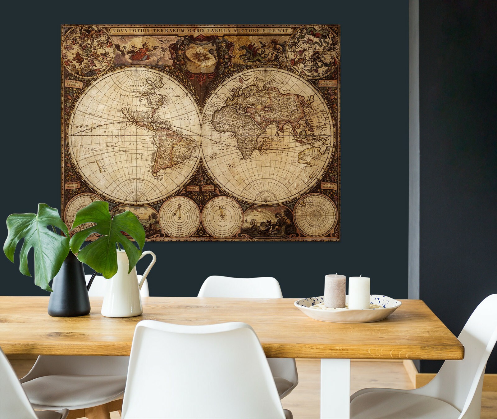 3D Brown Picture B022 World Map Wall Stickers Vinyl Wallpaper Mural Murals Amy