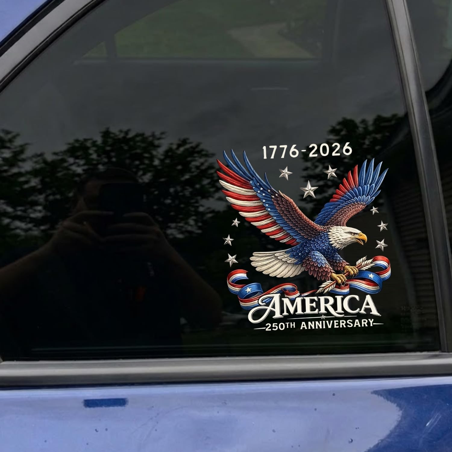 2Pcs 250th Anniversary USA Car Decal Sticker, America 250 Merchandise Vinyl Deca