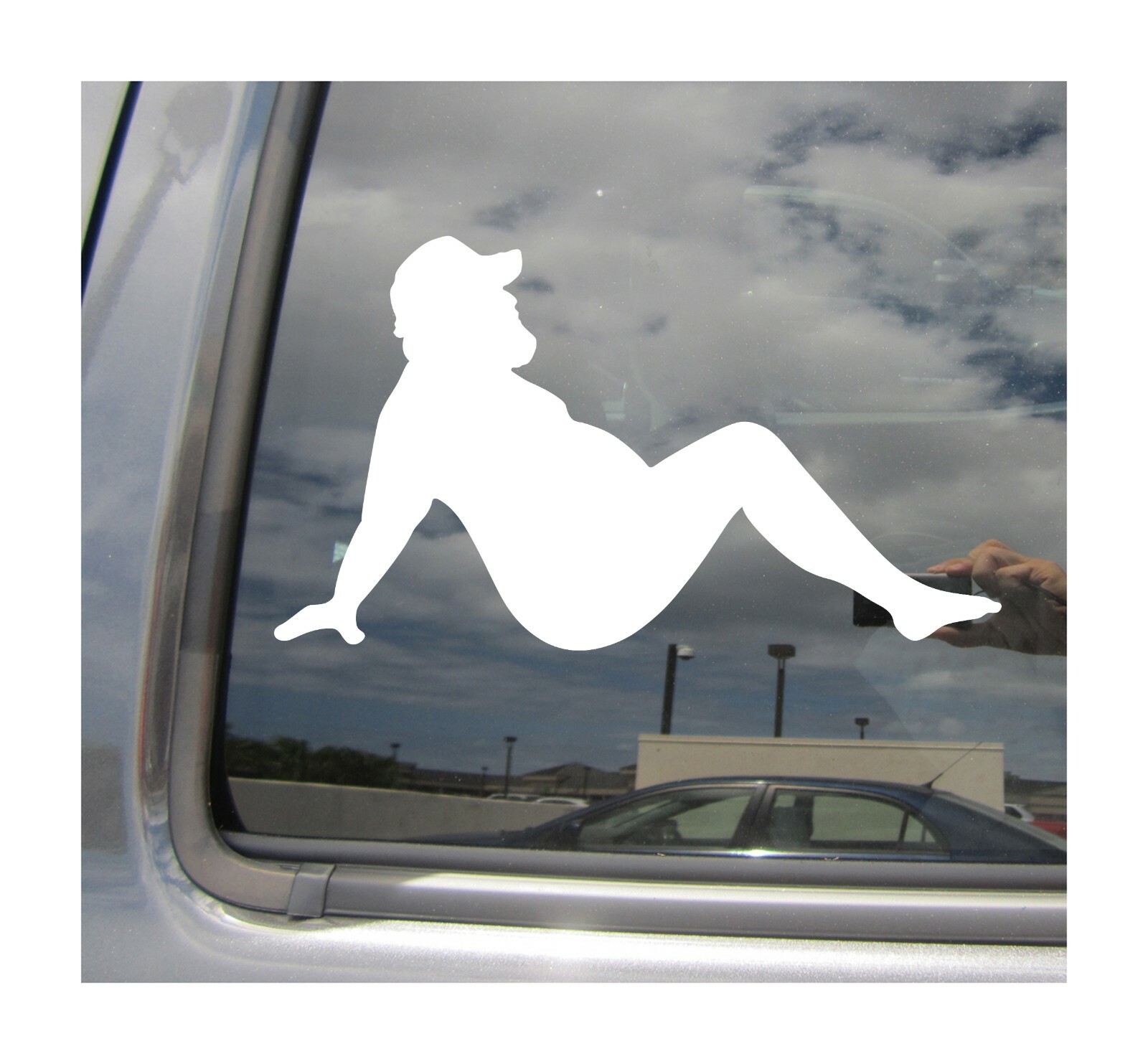 Mudflap Trucker – Fat Man Funny Humor – Auto Window Die Cut Decal Sticker 02027