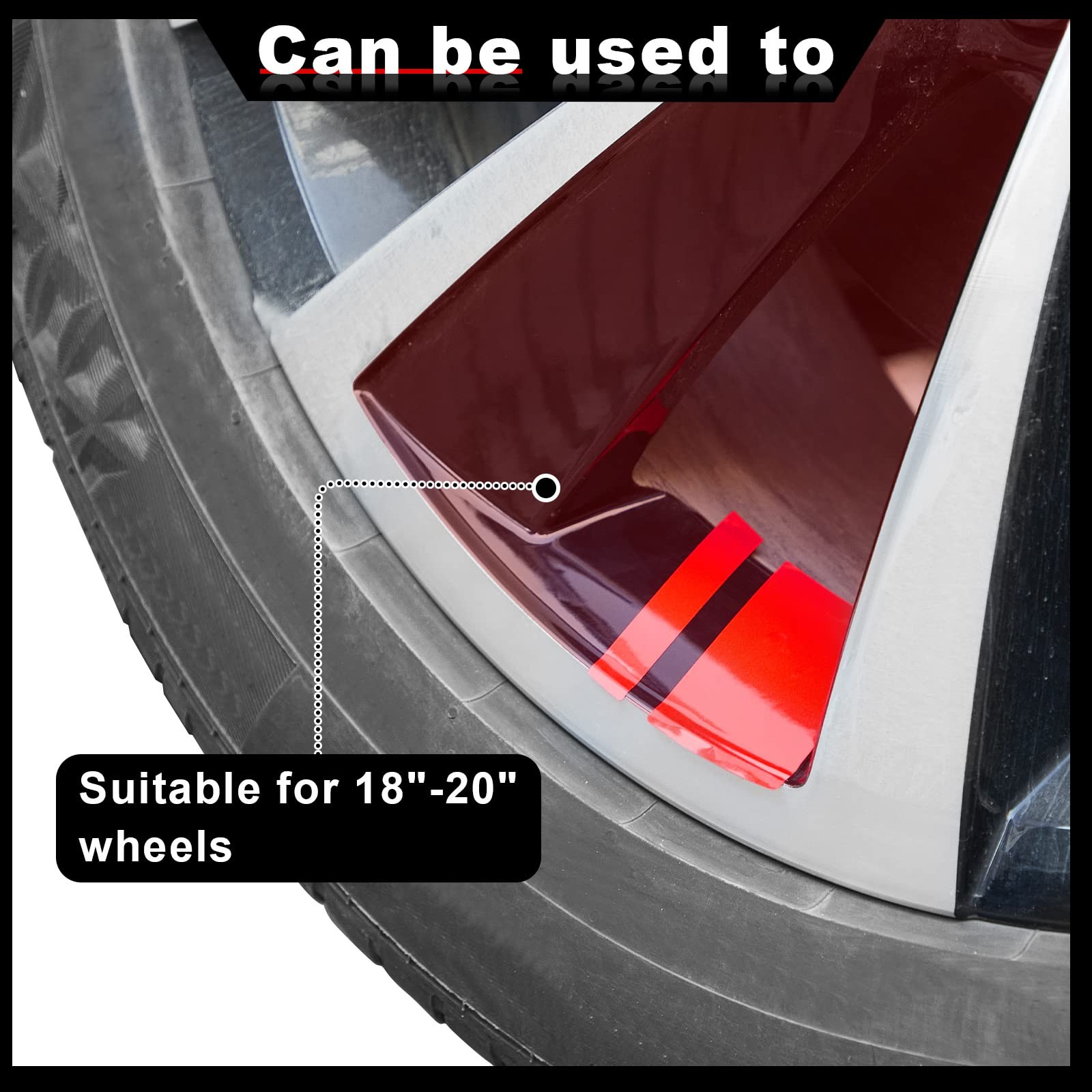 8 Pcs Wheel Rim Decal Stripes Car Decals for 18-21 Inch Wheels Reflective Car…