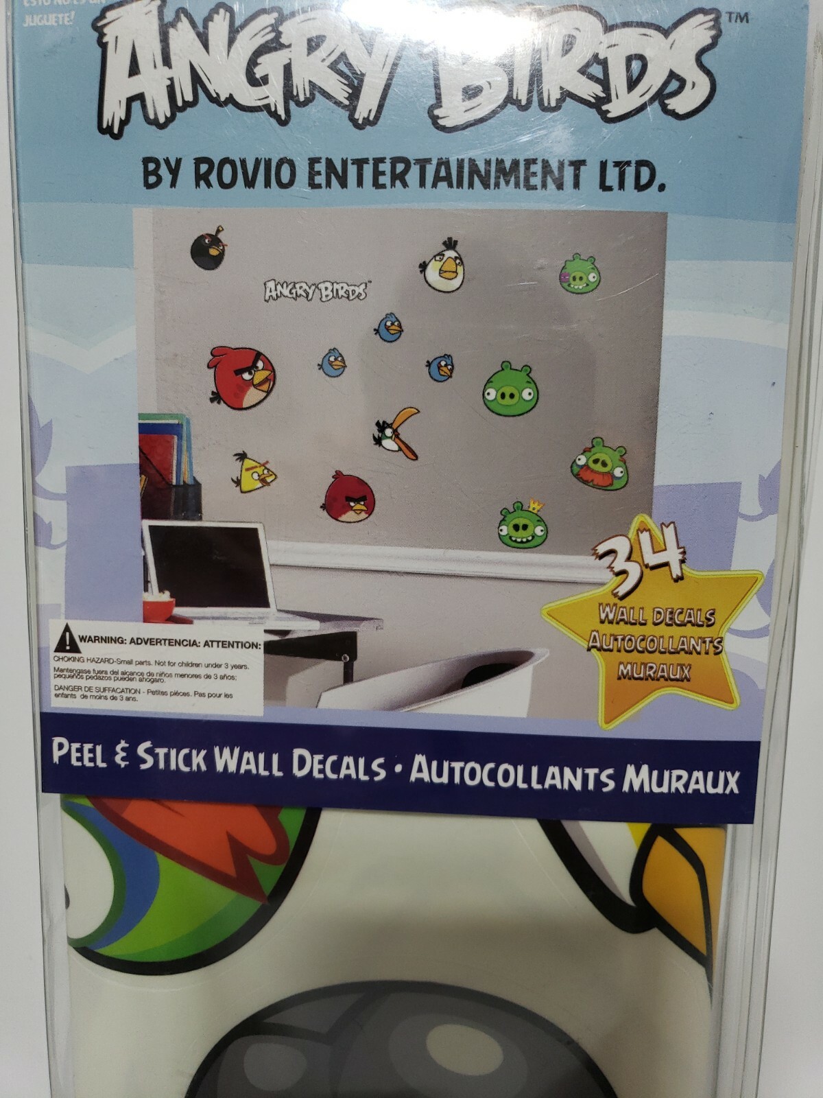 Angry Birds Rovio Entertainment LTD 34 Peel & Stick Removable Wall Decals New