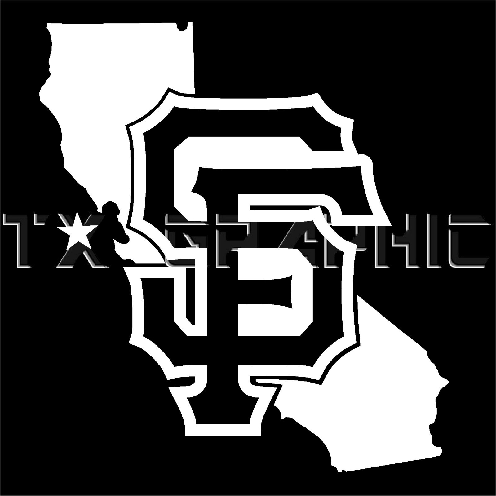 DECAL FOR SF SAN FRANCISCO GIANTS THE STATE OF CALIFORNIA VINYL STICKER
