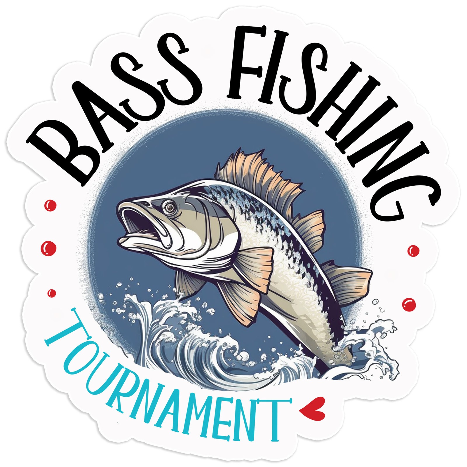 Bass Fishing Tournament – Vinyl Decal Sticker – Car Window Laptop – #1001