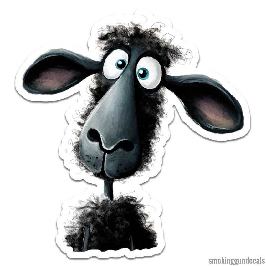 Confused Black Sheep, Vinyl Decal Sticker, Indoor Outdoor, 3 Sizes, #12267