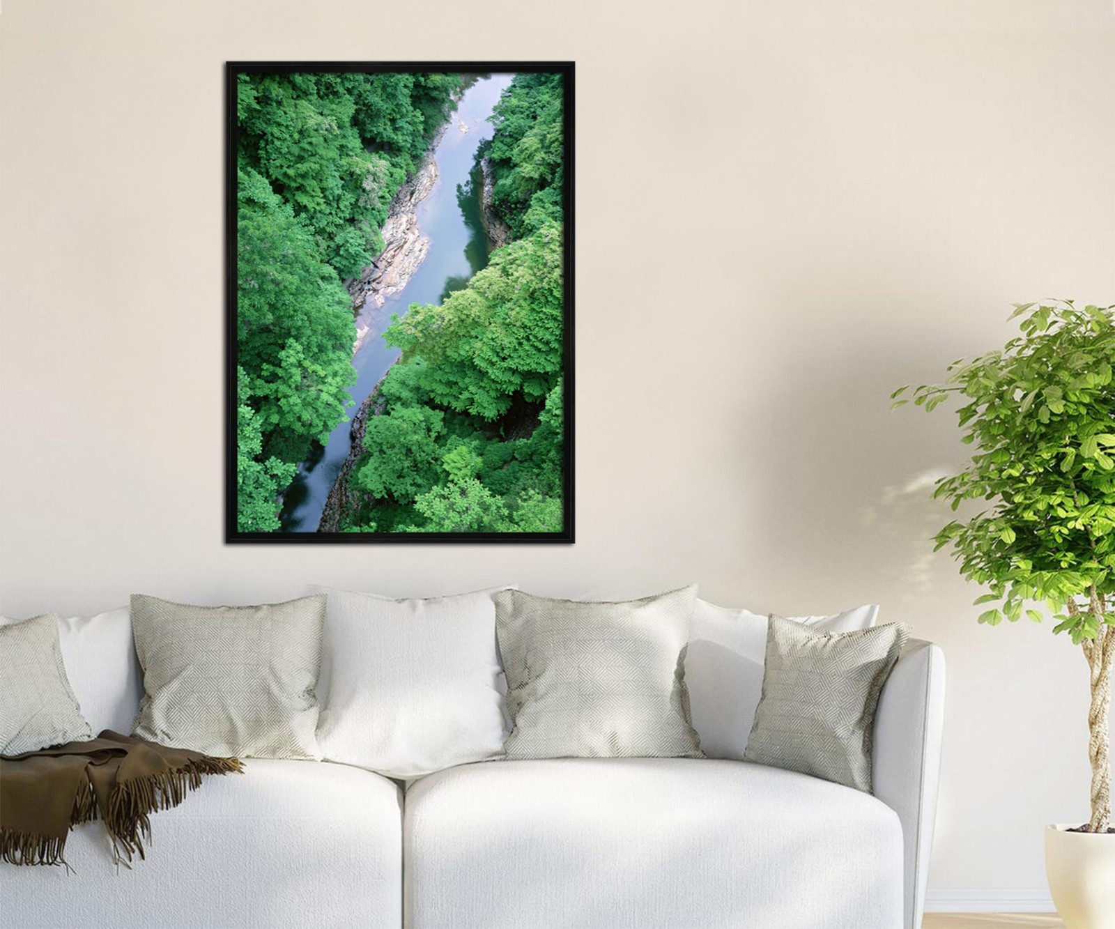 3D Forest River 667 Fake Framed Poster Home Decor Print Painting Unique Art