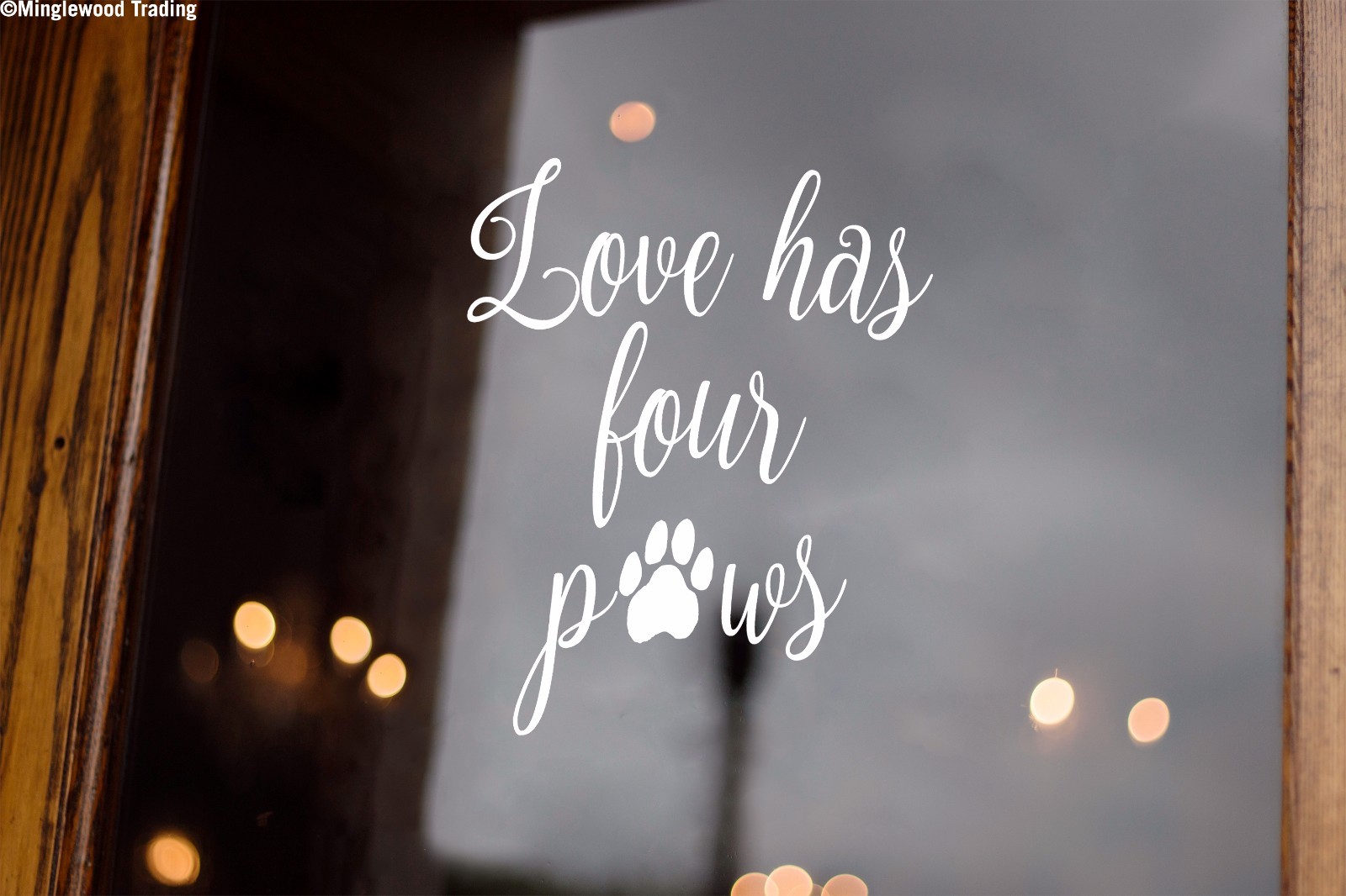 Love has Four Paws 10" x 11" Vinyl Decal Sticker | Dogs Cats Pets Family |