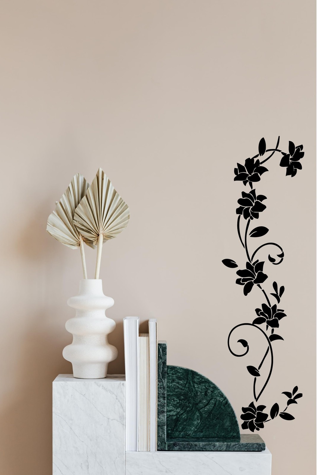 Rattan Flower Removable Vinyl Wall Decor Decal Sticker Black/FlowerRattan Siz…