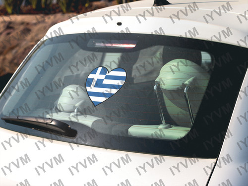 Greece Flag Heart Sticker Decal