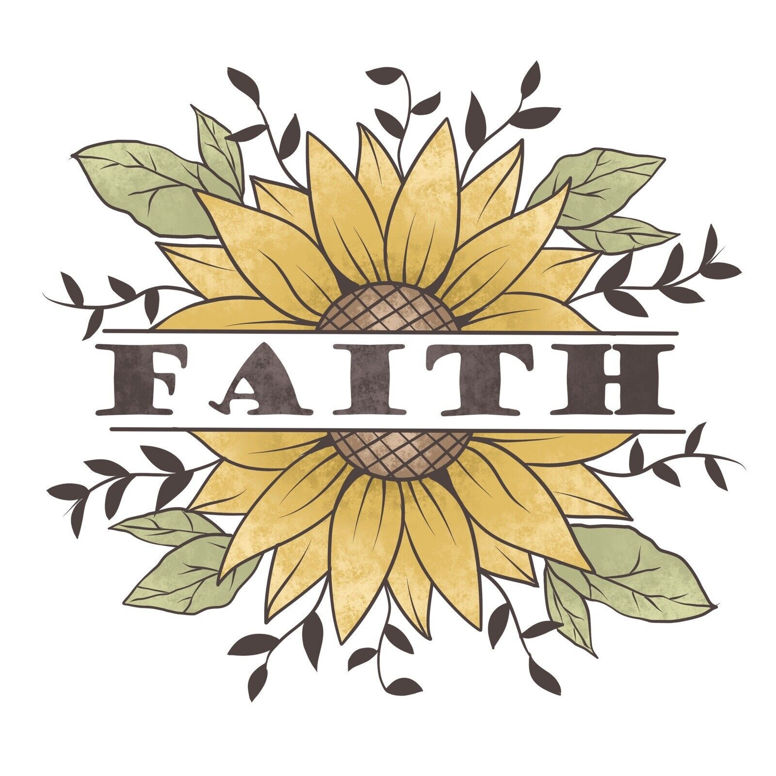 Faith Sunflower Sticker Decal