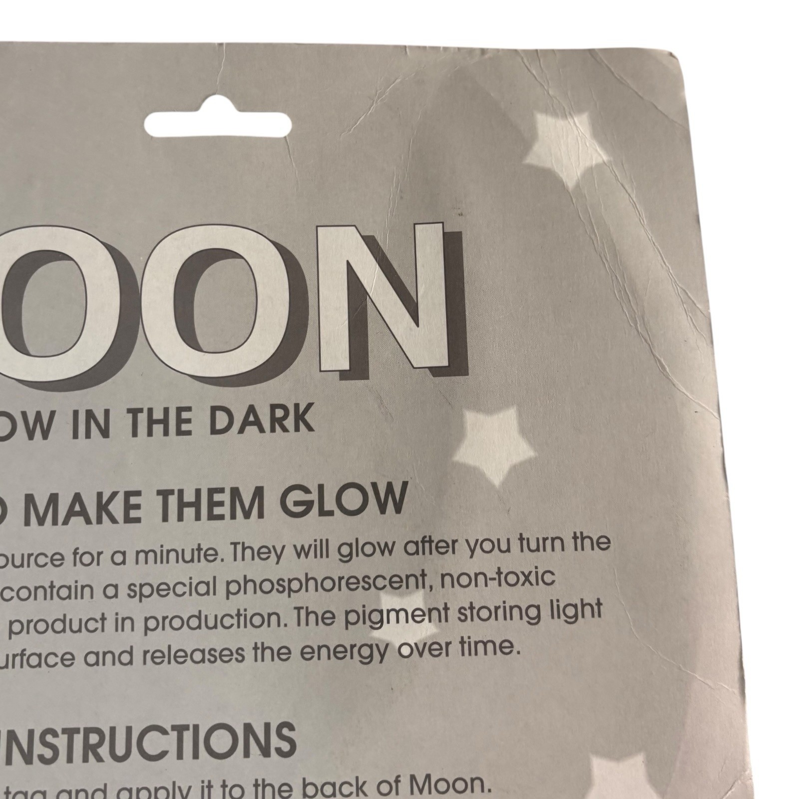 SEALED Vintage "Moon Glow in the Dark" Space Star Bedroom Large Size Y2K 90s NOS