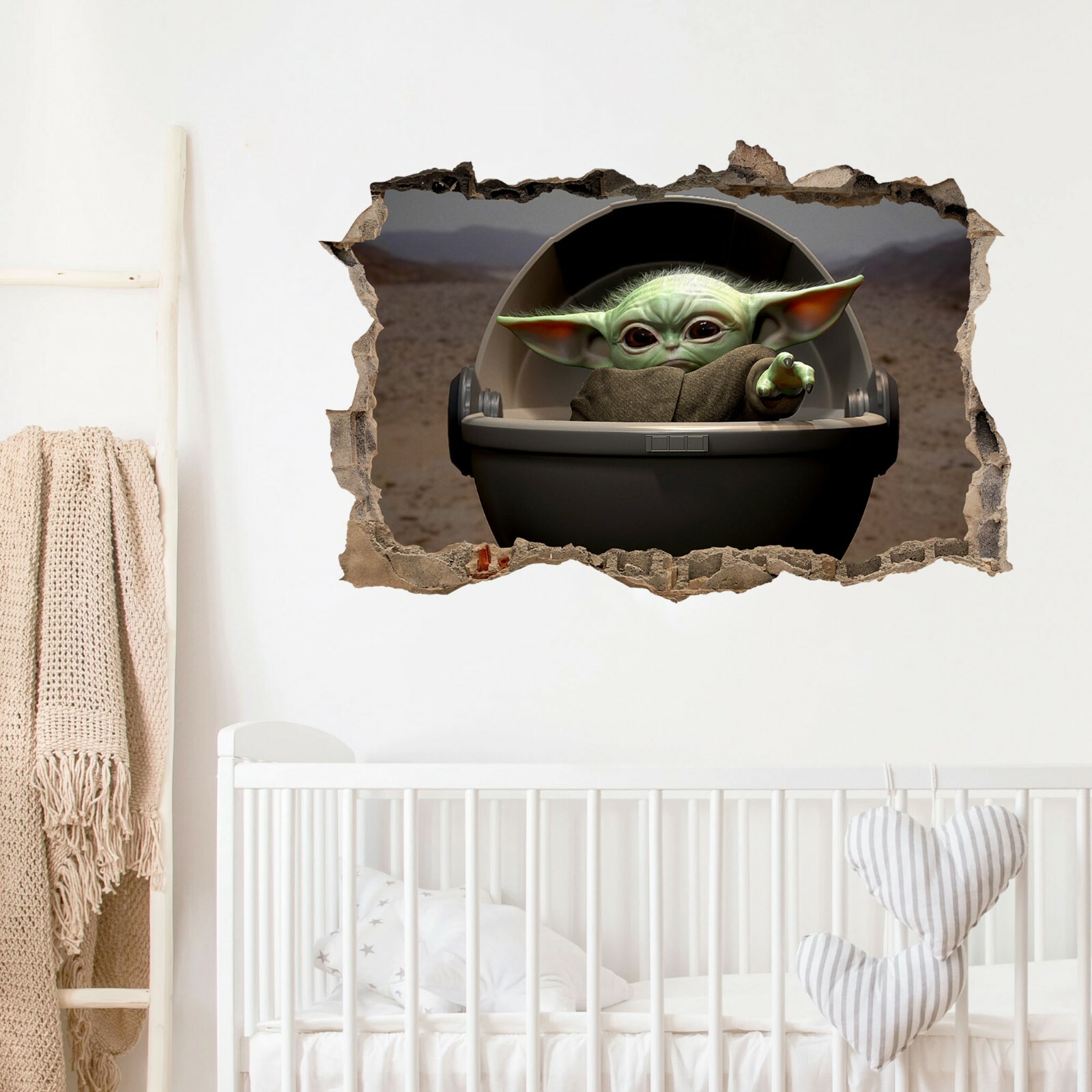 Star Wars Baby Yoda 3D Smashed Wall Removable Decal Sticker Room Decor Gift