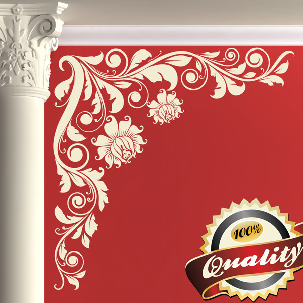 Large Corner Flower Vinyl Wall Stickers Decals room large wall Art decoration