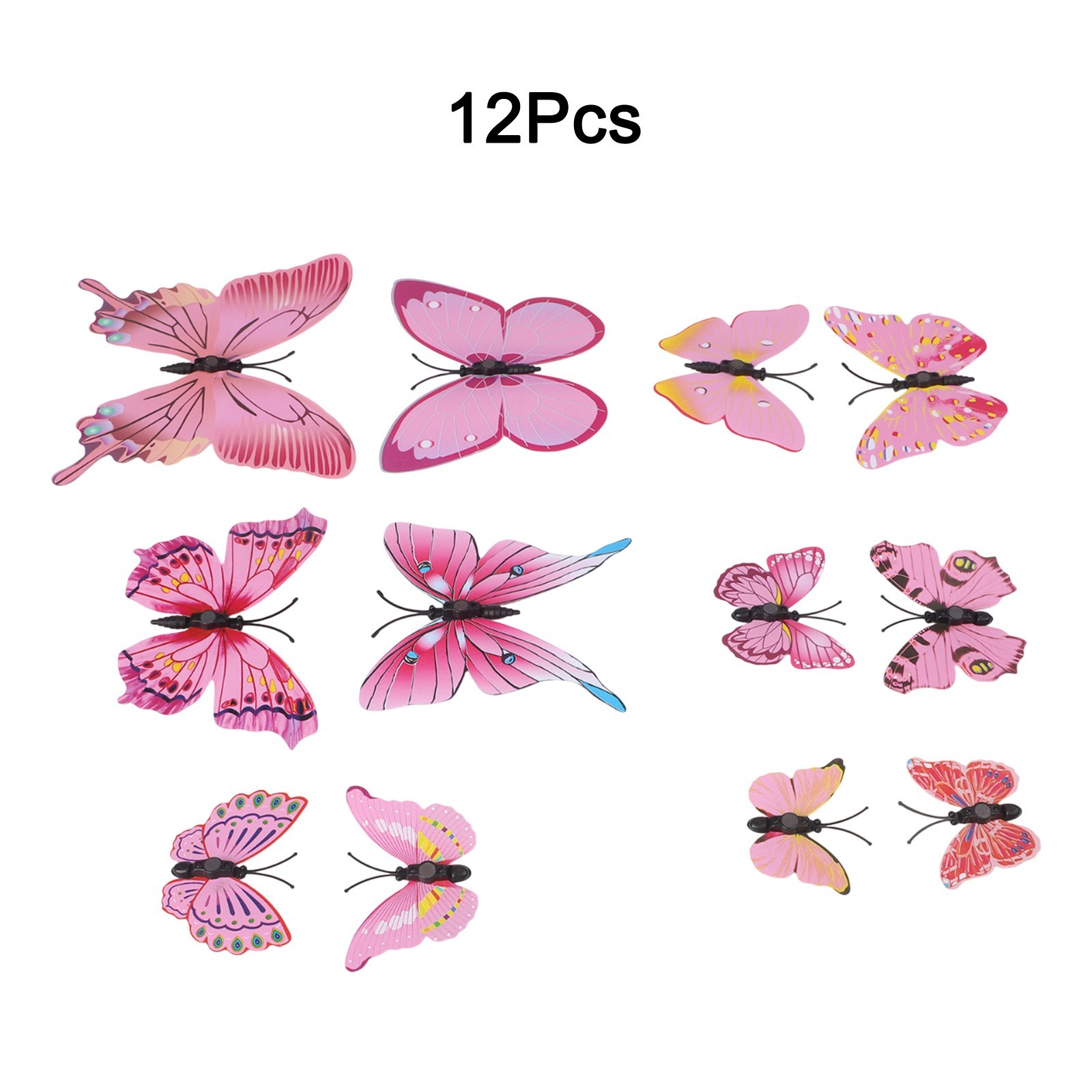 Whimsical 3D Butterfly Wall Art 12pcs Set for Living Room and Bedroom Decor