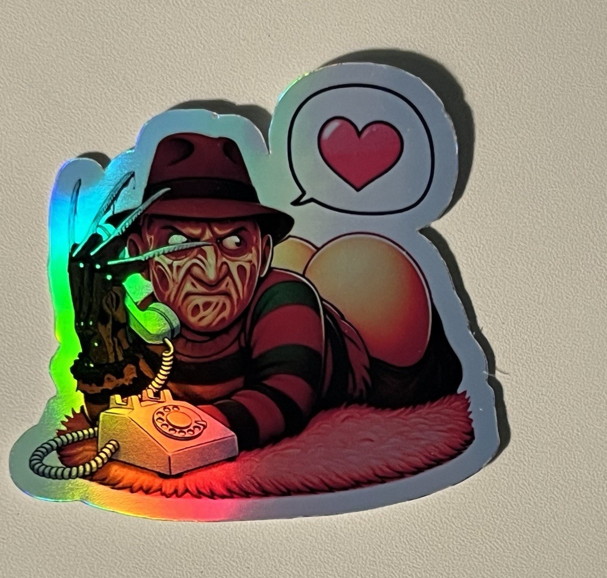 Freddy Krueger Horror Booty Call Holographic Waterproof 3 Inch Sticker
