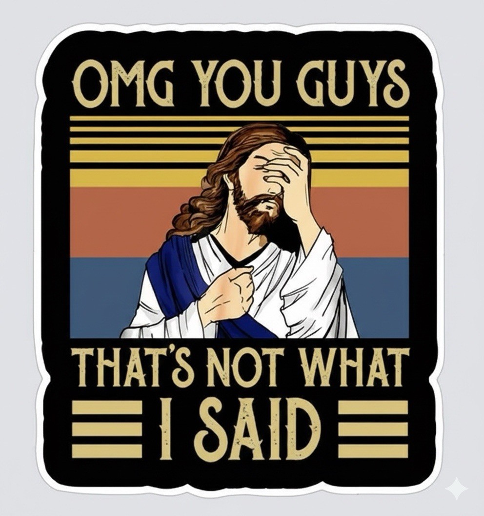 Funny Jesus “that’s Not What I Said” 3” Sticker For Tumbler, Laptop Etc