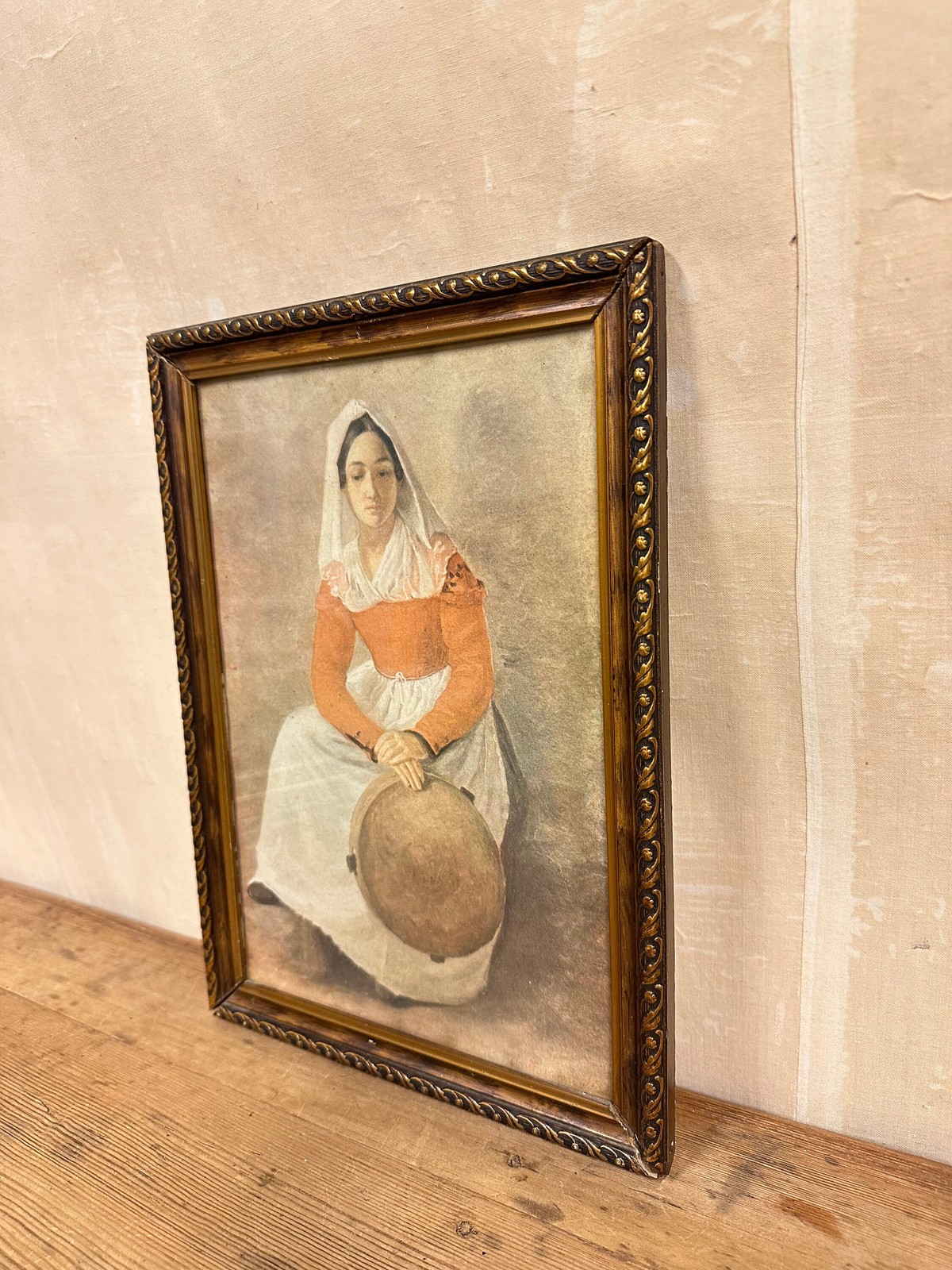 Vintage-inspired Copy Print of Adolph Tidemand's Annunziata with 1920s Frame