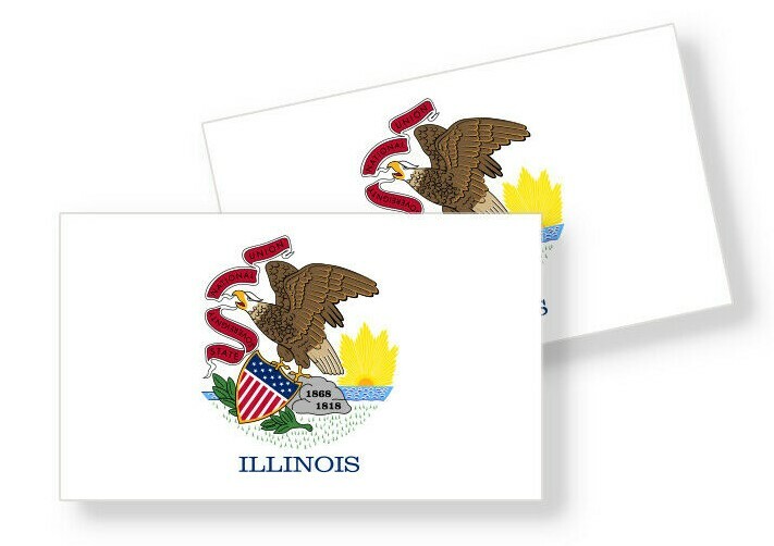 Illinois State Flag – Set of 4 Vinyl Sticker / Adhesive Decals Various Sizes