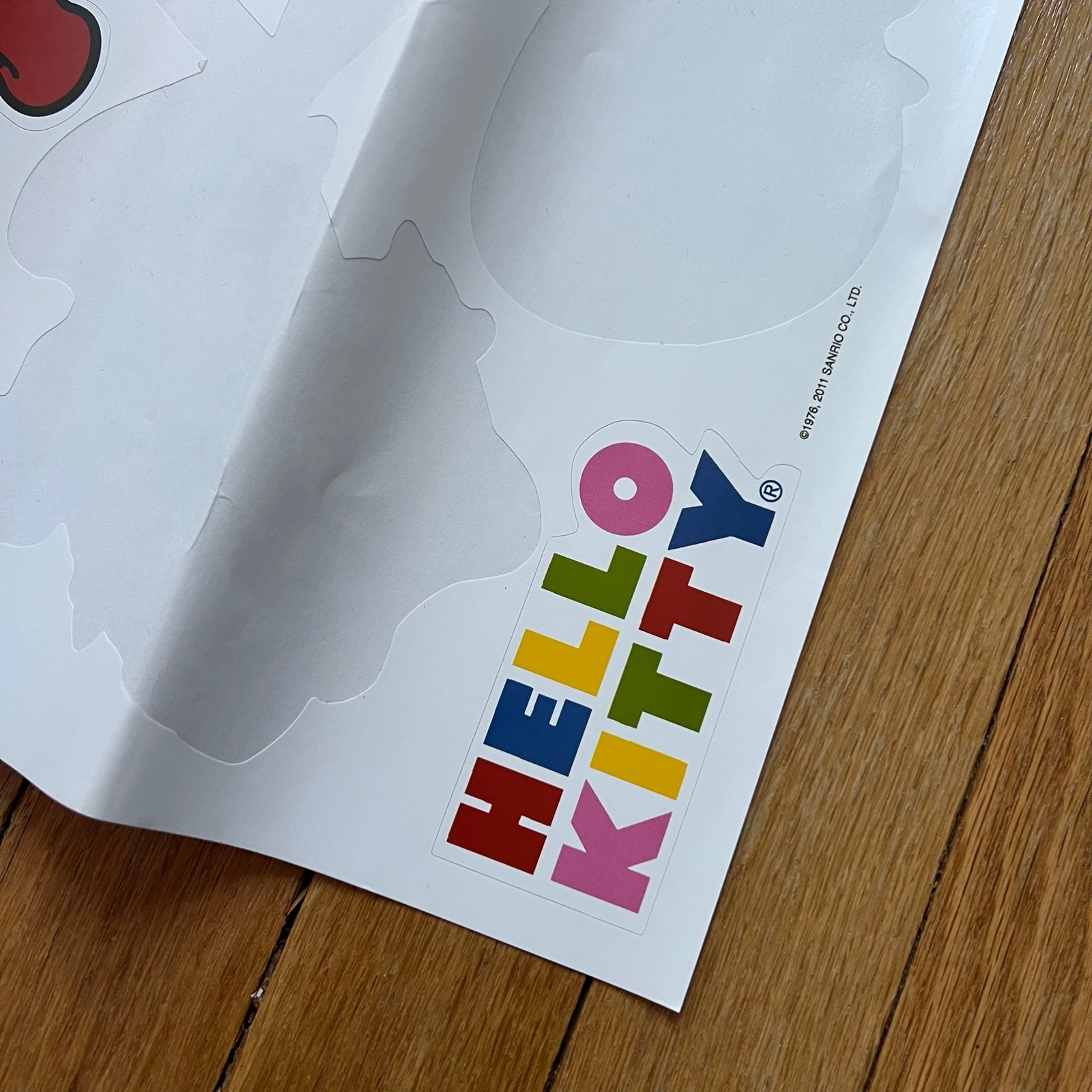 Hello Kitty Large Vinyl Wall Decal Sticker Sheets Sanrio Retro 2011 9"x7.5"