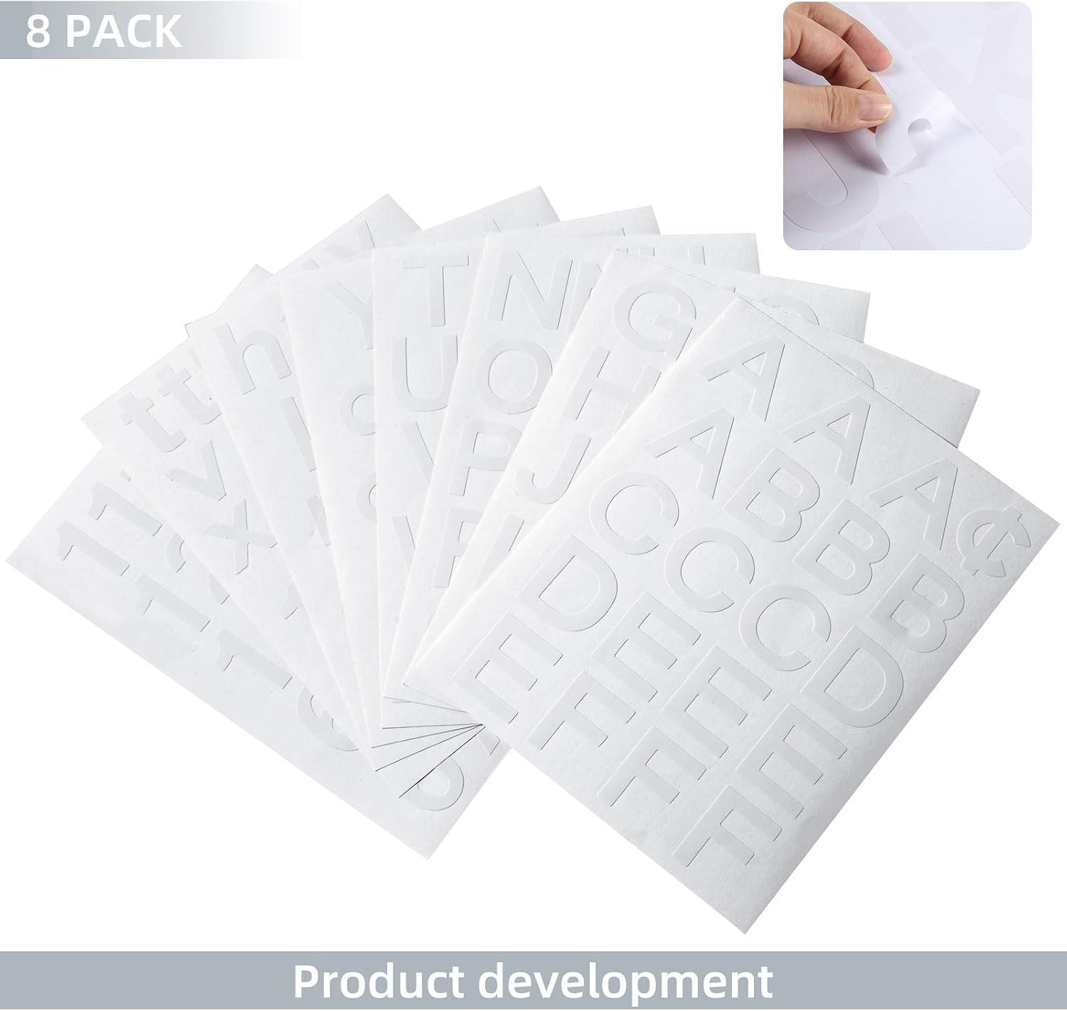 202 Pcs 8 Sheet Vinyl Letter Stickers 3 Inch White Self Adhesive Mailbox