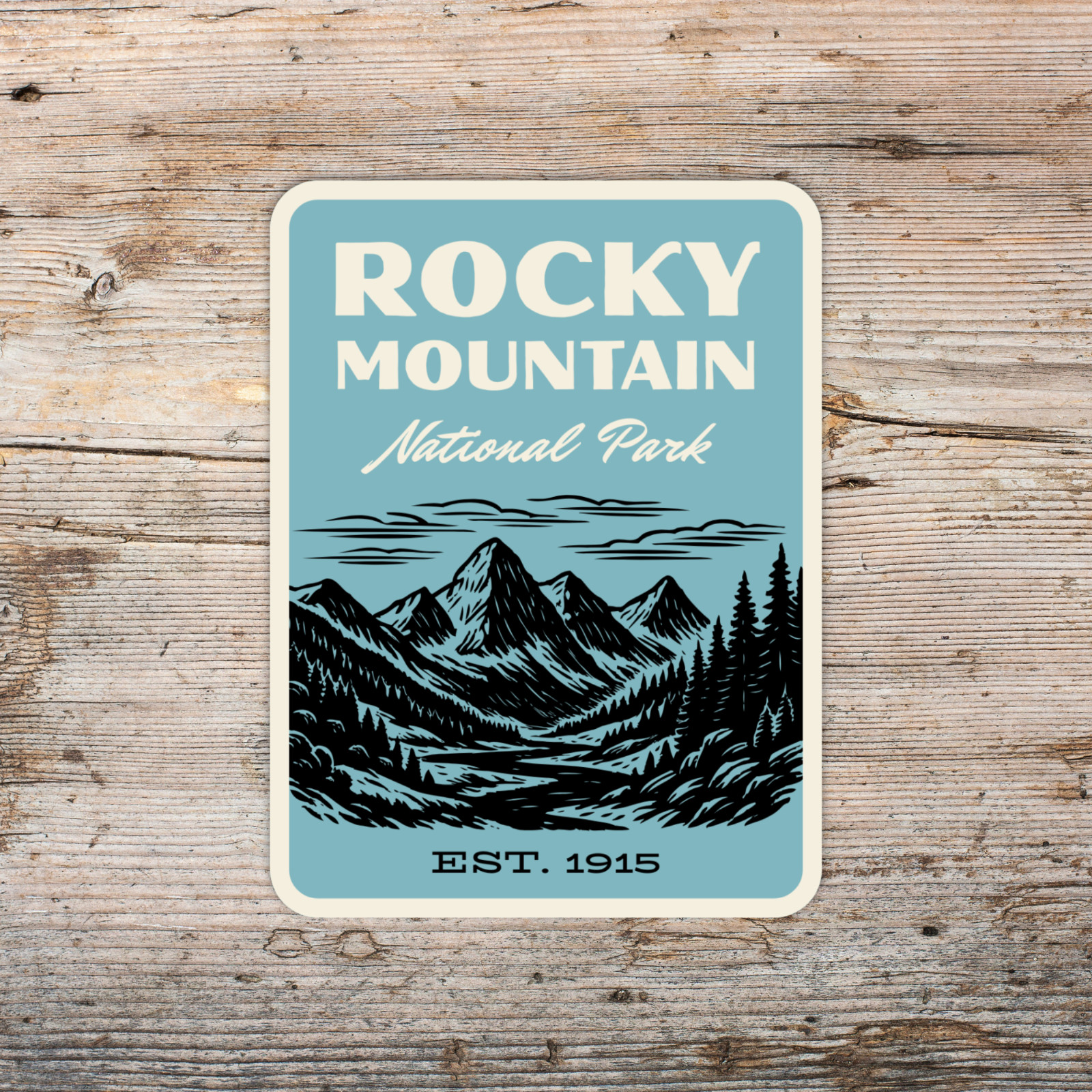 Rocky Mountain National Park Sticker – Retro 1960s Style Decal
