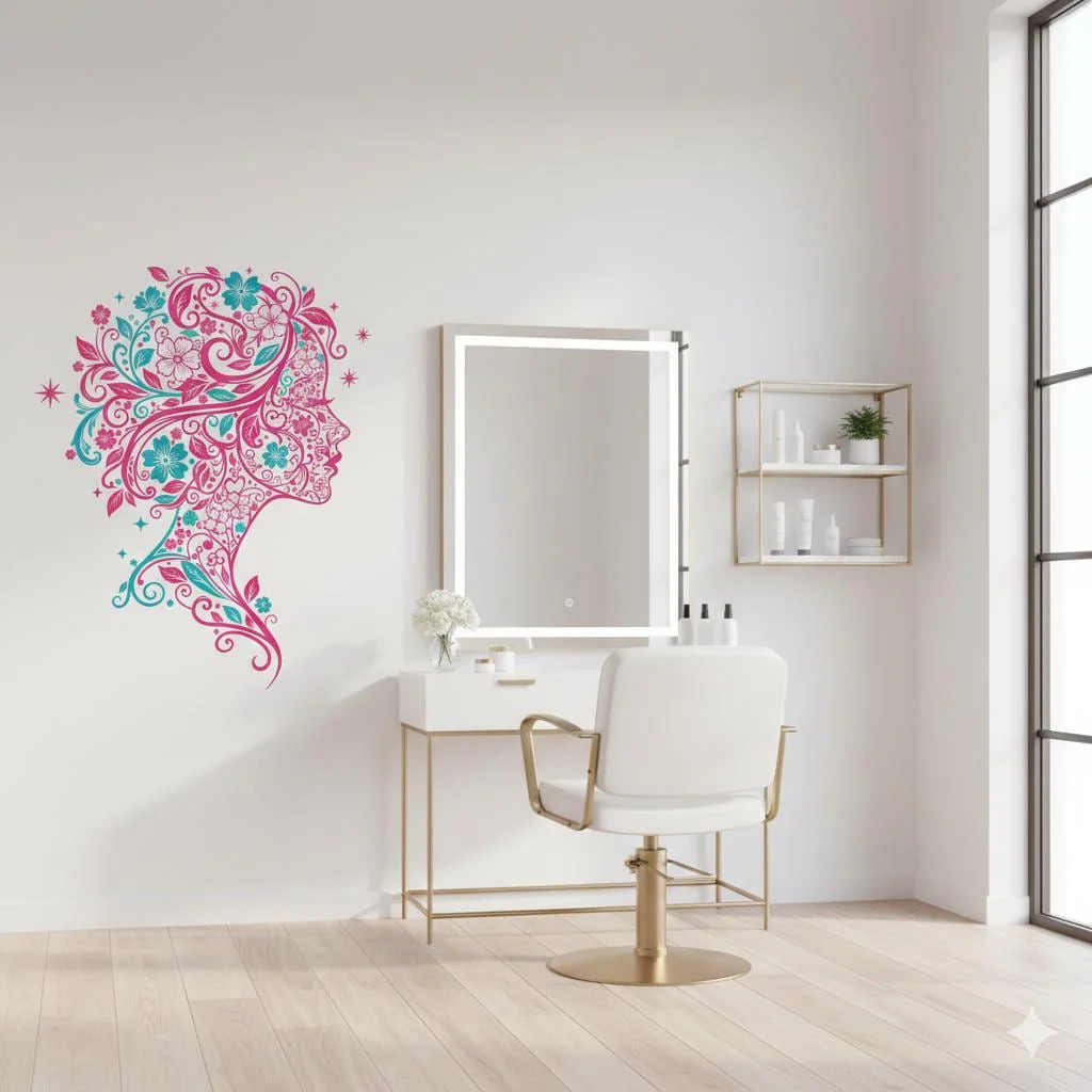 Sea Turtle Wall Decal | Tropical Floral Wall Sticker